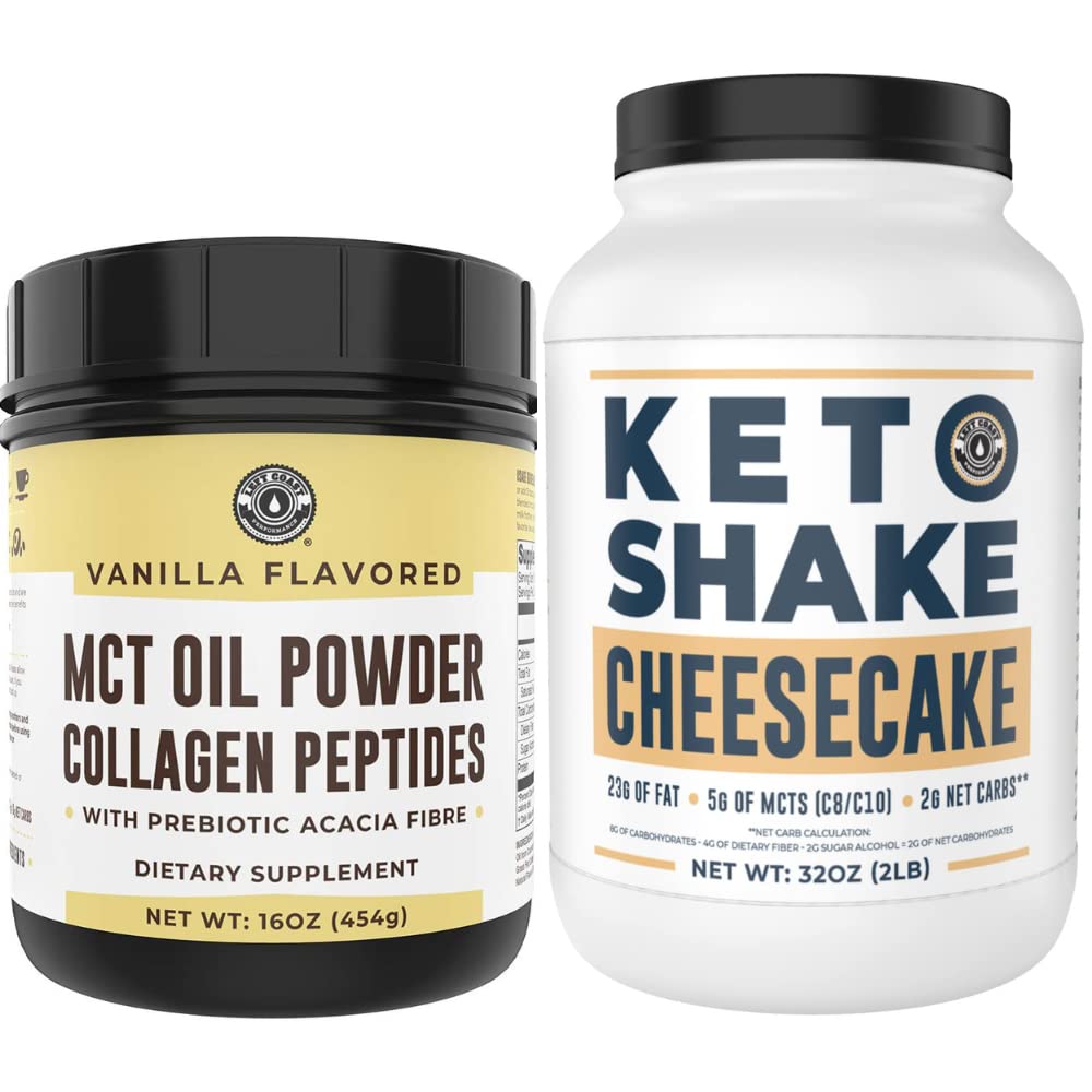Performance de la costa izquierda Keto MCT Powder + Collagen y Keto Cheesecake Meal Reemplazo