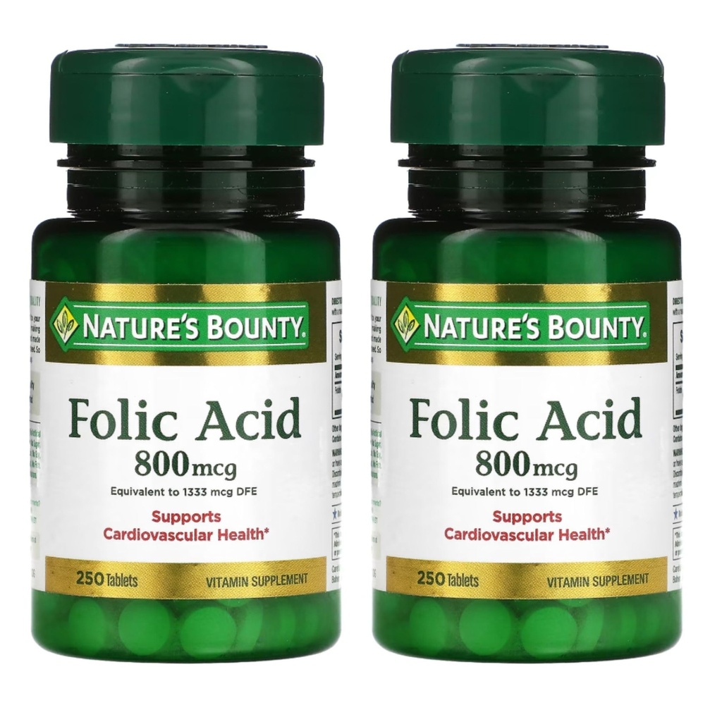 Suplemento de vitaminas de 800 mcg - 250 Tabletas, paquete de 2