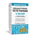 Factores naturales Último Probiótico 12/12 Fórmula - Suplemento de Apoyo a la Salud Digestiva con Probióticos - Inmunidad &amp; Gut Health Support Suplemento - 60 cápsulas vegetarianas (60 piezas)