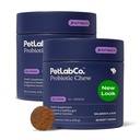 PetLab Co. Probióticos para perros, Asistencia Gut Health, Diarrea Ocasional, Salud Digestiva " Alergías Estacionales - Salmon Flavor - Embalaje Mayo Vary - 30 Soft Chews Pack of 2