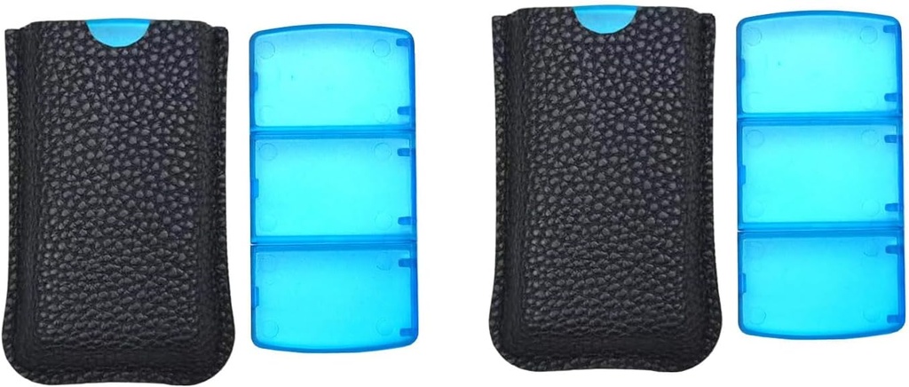 VOFOON Small Pill Organizer 3 veces al día Daily 2 Pack, Travel Pill Box for Purse Pocket, 3 Compartment Portable Medicine Vitamin Case, Fish Oil Box, Supplement Box