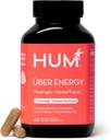 HUM Uber Energy Adrenal Energy Support Suplemento con Ashwagandha Root, Ginseng, B Vitaminas, Vitamina B6, B5, y Adaptógenos, Suplementos para la Fatiga Adrenal Support, 60 cápsulas Vegan