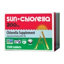 Sun Chlorella 200 mg Green Algae Superfood Supplement - Pulverized Cell Wall - Chlorophyll, CGF, Active B12, Iron, Protein - Non-GMO - 1500 Cuadros