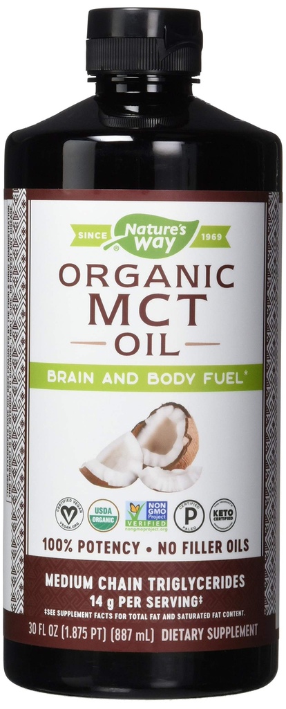 Way Nature's Way Mct Oil de Coconut Pure Source, No Filler Oils, 14 G de Mcts Por Serving, 30 Fl Oz (Pack of 6)