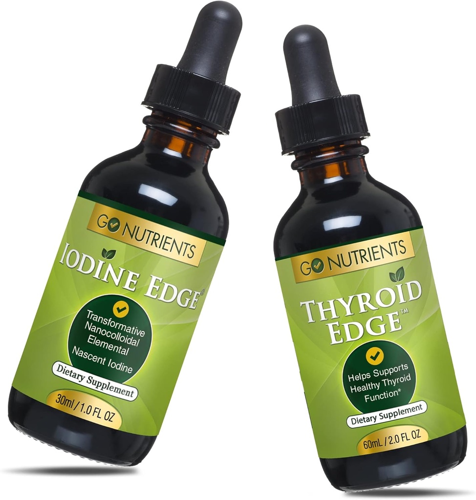 Go Nutrients Nascent Iodine & Thyroid Support Suplementos dietéticos High Potency Liquid Drops Non-GMO GlutenFree Iodine Edge to Boost Metabolism Mejora la habilidad " Stop Hair Loss " Aumento de niveles de yodo