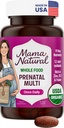 Mama Natural Vitaminas Prenatales Orgánicas para Mujeres Vegan (30 Serviciones) Única Una Vitamina Prenatal Día para Mujeres Embarazadas Vida Alimentaria Basada, No Gluten-Free - Pre Natal Multivitamina con Folate