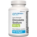 Puregen Labs Docusate Sodium 250mg Stool Softener Laxative TEN 100 softgels ← Gentle Constipation Relief ← Extra Strength ← Stimulant Free