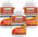 Best Naturals, Fast Acting Lactase Enzyme, 3000 FCC ALU, 180 Tablets (180 Cuenta (Pack of 3))