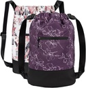 [2-Pack] Flex Cinch Drawstring Gimnasio para Mujer con Diseños Gráficos TENIDO Ligero Durable Ligero Gimnasio Bolsas TENIDO Ideal para Gym Bag, Traveling y Overnights
