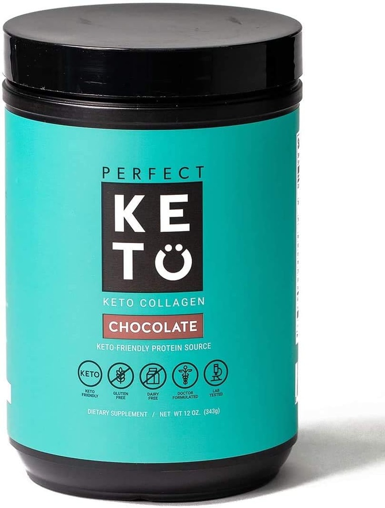 Perfect Keto Collagen Protein Powder con aceite MCT - Grasfed, GF, Multi Suplemento, Mejor para las dietas Ketogénicas, Usar como Keto Cremer, en café y sacudidas para hombres de mujeres