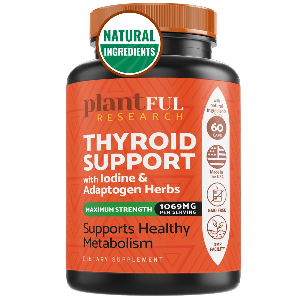 Tiroides de apoyo a las mujeres y el suplemento de yodo י Enhanced Absorption Thyroid Complex for Energy, Metabolism, Focus Formula, Relax con Ashwagandha, L-Tyrosine y Adaptogens Non-GMO