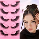 Fox Eye Wispy Eyelashs 20mm Long Cat-Eye Lashes Angel Wing Lashes Faux Mink False Eyelashes Natural Look 5 Pairs Pack