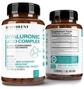 Suplementos de ácido hialurónico 250mg con 200mg Vitamina C, 1000mg L-Proline " Anti-Aging Beneficios, Cápsulas de ácido hialurónico para la piel juvenil, articulaciones " Salud de tejido conectivo - 120 Cápsulas