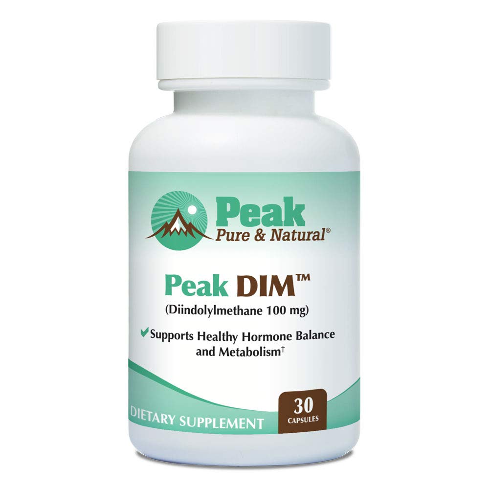 Peak Pure " Natural Peak DIM - Soporte Saludable Hormona " Estrógeno Balance - Metabolismo Apoyo Suplemento tención 100mg - 30 cápsulas