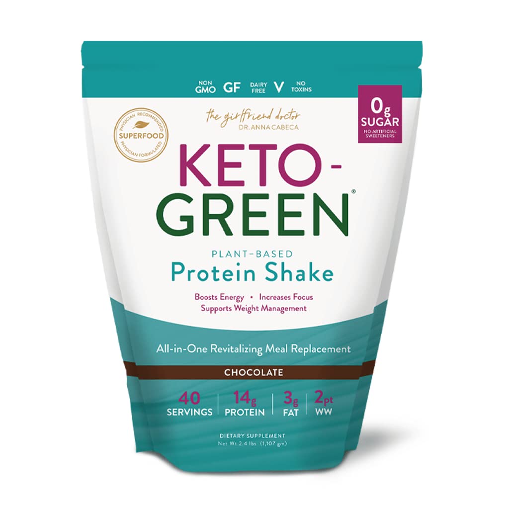 VIDAPURA Keto-Green Protein Shake por la Dra. Anna Cabeca – Chocolate Vegan Proteína para el bienestar diario, energía " Smooth Digestion – 40 Servimientos
