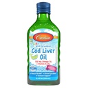 Carlson - Kid's Cod Liver Oil, 550 mg Omega-3s, Vitaminas A &amp; D3, Wild Norwegian, Bubble Gum, 250 mL