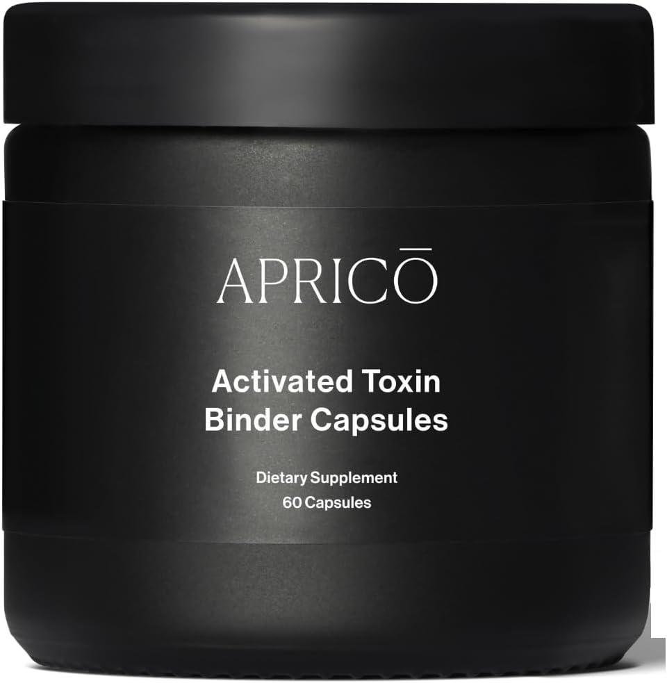 Aprico Activeted Toxin Binder Capsules with Activated Charcoal, Zeolite, and Aloe Vera - Detox Support (60 Capsules)