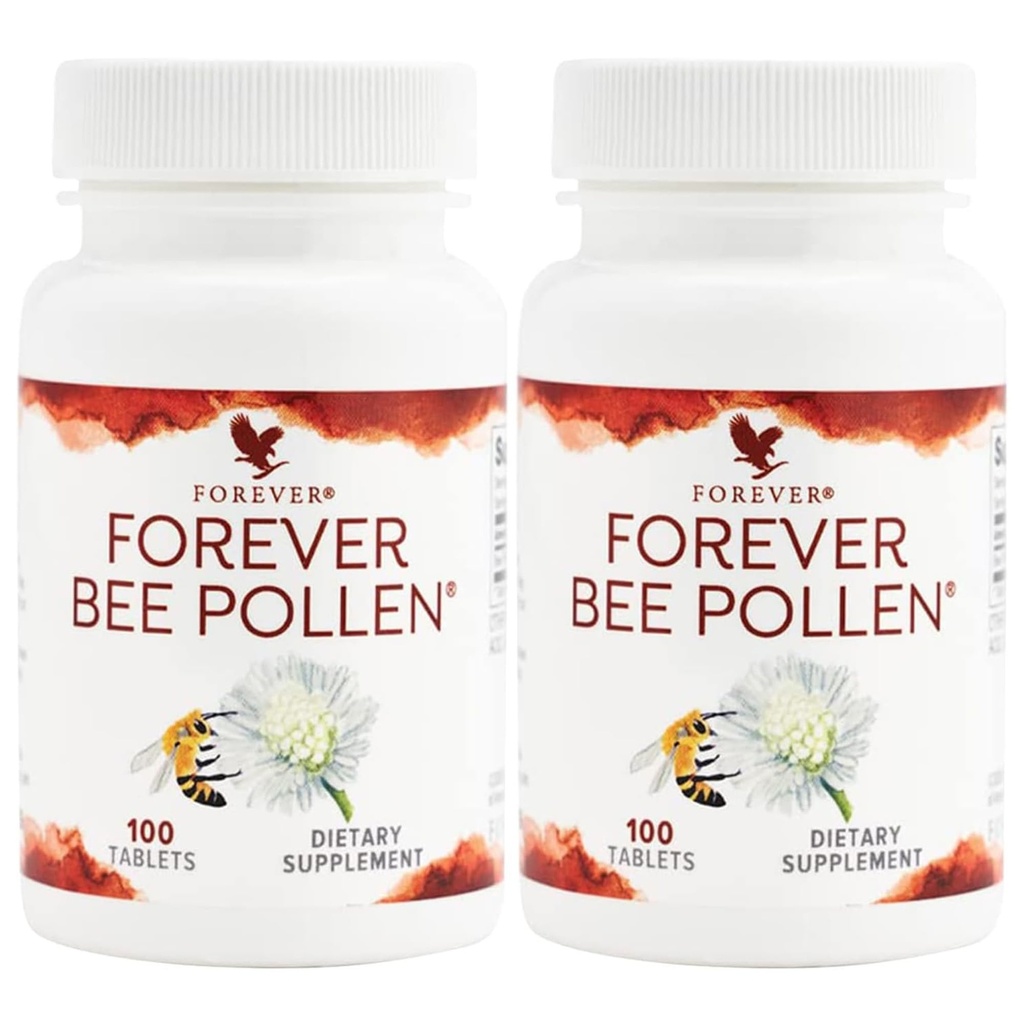 Forever Living - Bee Pollen - Energía y nutrición con compuestos bioactivos - Vegetariano y libre de gluten - 100 Tabletas (Pack of 2)
