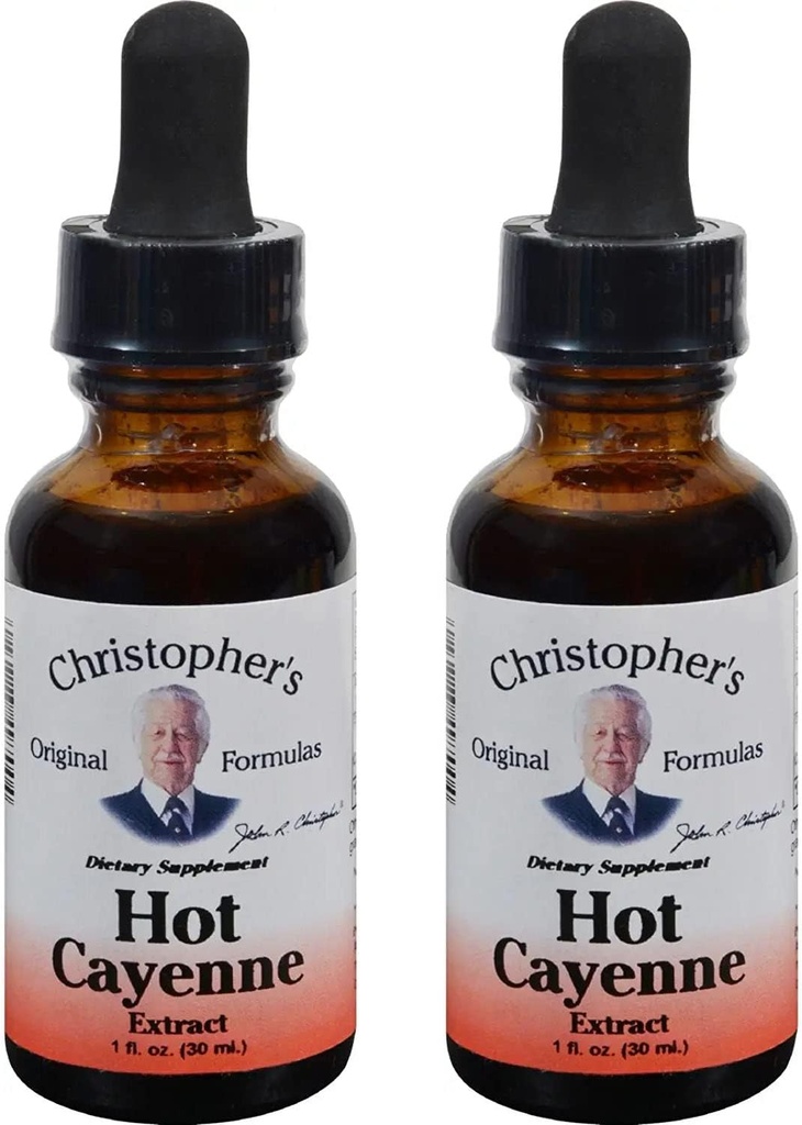 Christopher's Original Formulas Hot Cayenne Extract, 1 fl oz - Suplemento Natural Herbal - Pack de 2