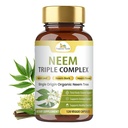 Orgánica Veda Neem cápsulas con triple complejo Neem Leaf Extracto, Bark & Flower - Herbal Suplemento Boost Immunity, mejora la digestión, la salud de la piel &amp; la limpieza de soporte - 120 cuenta