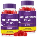 WellSí Melatonin Gummies 20mg (2 Pack) ← Apoyo al sueño ← Máximo Fuerza Melatonina 20mg Gummies for Adults ← Fast Dissolved ← Great Berry Flavor Silencio 60 Conde  Vegan, Non GMO