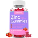 Zinc Gummies for Kids &amp; Adults - Immune Support, High Absorption Vitamin C & Zinc Supplement, Natural Strawberry Flavor, Sugar Free, Vegan - 60 Count