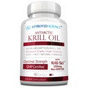 Aceite de Krill científico aprobado - 2000mg Aceite de Krill Antártico, 650mcg Astaxanthin - 260mg EPA, 160mg DHA - 60 Softgels - 1 Mes de Suministro