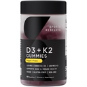 Sports Research® Vegan Vitamina D3 + K2 Gummies libres de azúcar - 125mcg (5000iu) Vitamina D w/ 100mcg Mk7 Vitamin K - Asistencia Bone & Immune Health* - Vegan Certified · Non-GMO · Soy Free - 60 Condes