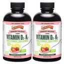 Paquete de Barlean de 2 Vitamina D3+K2 Suplemento líquido para niños y adultos, 5000 UI Vitamina D, Limonada Rosa, No GMO, Gluten y Dairy Gratis, 5.6 oz