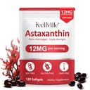 ABOUME Astaxanthin Suplementos, Astaxanthin 12mg, Fresh Microalgae Source, Supports Eye, Immune, Skin Health, Internal Circulation ← Non-GMO Silencio No Gluten (1PCS)