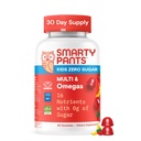SmartyPants Kids Zero Sugar Multivitamin Gummies: Omega-3, Vitaminas D, C, A, Plant-Based, Gluten Free, Strawberry Banana Flavor, 60 Cuenta (30 Day Supply)