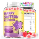 Saffron Gummies for Kids: Focus Supplement for Kids with Saffron Extract &amp; Omega-3 Potassium - Happy Mood - Vegan, Sugar-Free