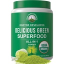 Rendimiento de pico Ecológico Verdes Polvo Superalimentario. Mejor Tasting Super Greens Powder con 25+ Ingredientes orgánicos para Max Energy y rendimiento deportivo. Vegan Keto Green Juice Daily Drink