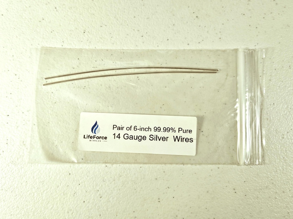 Wires de generador de plata puro – 9999 electrodos de plata – pre-cut de 6 pulgadas 14 alambres de medida –