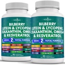 NUEVO AGE Salud Ocular Vitaminas con Bilberry 300mg Lutein & Zeaxanthin 40mg Lycopene 40mg Resveratrol 100mg Grape Seed Extracto 200mg Astaxanthin - Eye Vitamin -120 Conde