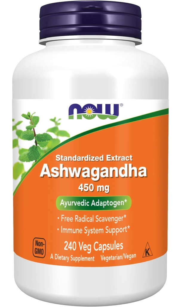 AHORA Foods Ashwagandha Extracto 450 mg Vegan, Kosher, Non-GMO - 240 Veg Capsules,