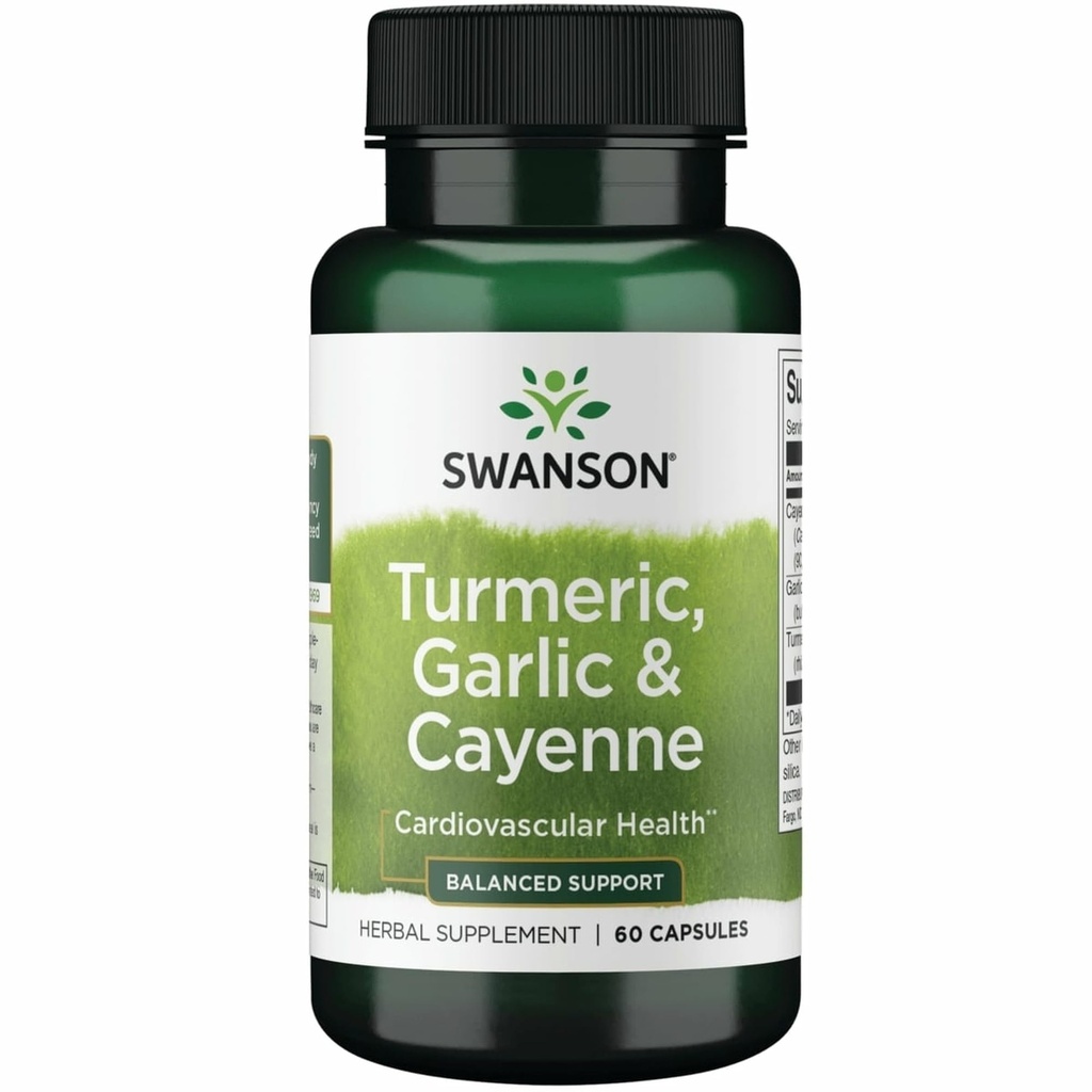 Swanson Full Spectrum Turmeric Ajo &amp; Cayenne 60 cápsulas