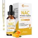 Líquido NAC gotas 1000 MG, NAC Suplemento N-Acetyl Cysteine con R-Alpha Lipoic Acid,NAC para Adultos Infantiles, Immune & Antioxidant Support, Liver & Lung Health, Orange Flavor, 0 Sugar, 2FL OZ