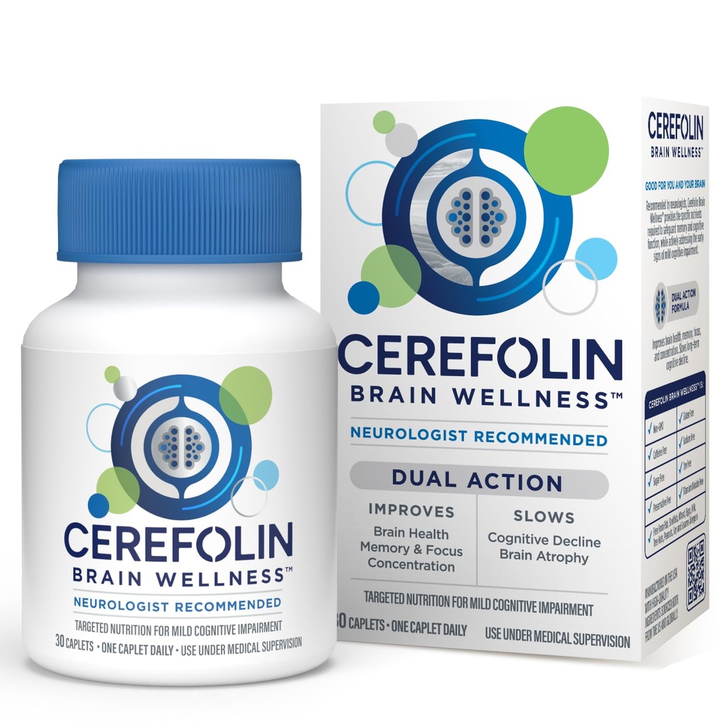 Cerefolin Brain Wellness, Targeted Nutrition for Cognitive Support, Improves Memory, Focus " Concentration, L-Methylfolate, NAC, B12, Neurologist Recommended (30 Count)