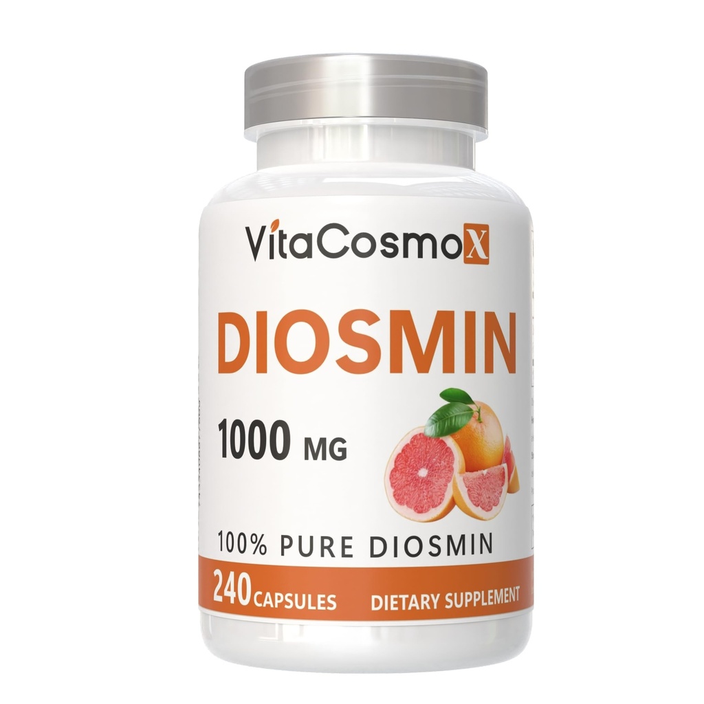 Diosmin Capsules, 240 Cuenta, 1000 mg Servir, Vegan, Citrus Bioflavonoides 100% Vegetariano, No GMO &amp; Gluten Suplemento Diosmin Libre con Max Strength