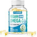 Vegan Omega-3 Algae DHA Suplementos - 2000mg Algae Oil, Planta-Basada Algal Prenatal DHA, 90 Carrageenan Free Softgels -Aceite de pescado sostenible Apoyos alternativos Cerebro, Corazón, Ojos, Salud Conjunta