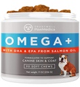 PawMedica Omega 3 para perros, piel de perro y suplemento de carne con aceite de pescado Ayuda con piel seca de perro, Omega 3 6 9 Vitamínico para alergias a perros