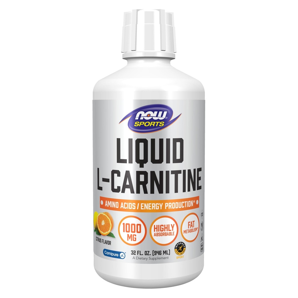 AHORA Foods Sports, L-Carnitine líquido, Citrus, 1,000 mg, 32 fl oz (946 ml)