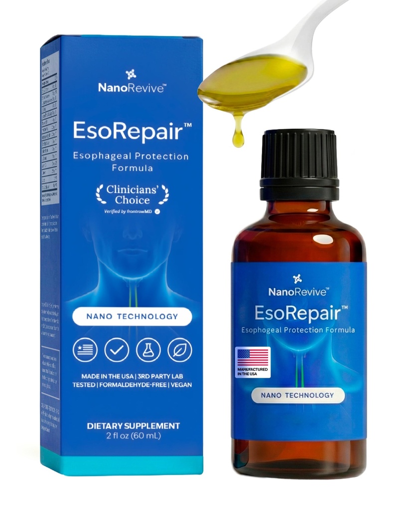 EsoRepair Nano Esophageal " Stomach Health Supplements for Men " Women - Digestive Comfort - Slippery Elm Bark, Zinc L-Carnosine " Aloe Vera Extract - Non-GMO " Dairy Free