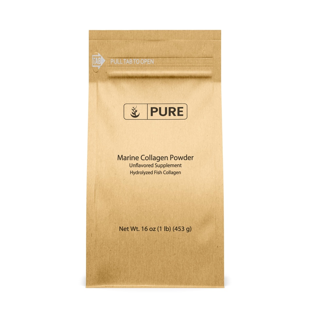 Ingredientes originales puros Pólvora de Collagen marina (1 lb) Péptidos naturales &amp; desenflavorados, péptidos de proteína, bolsa sellable