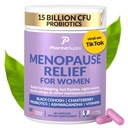 Suplementos de la menopausia natural para las mujeres - Suplementos de perimenopaus para el equilibrio hormonal, sofocantes " tópicos urgentes Alivio de la menopausia w/Probióticos " , Cohosh negro " Chasteberry