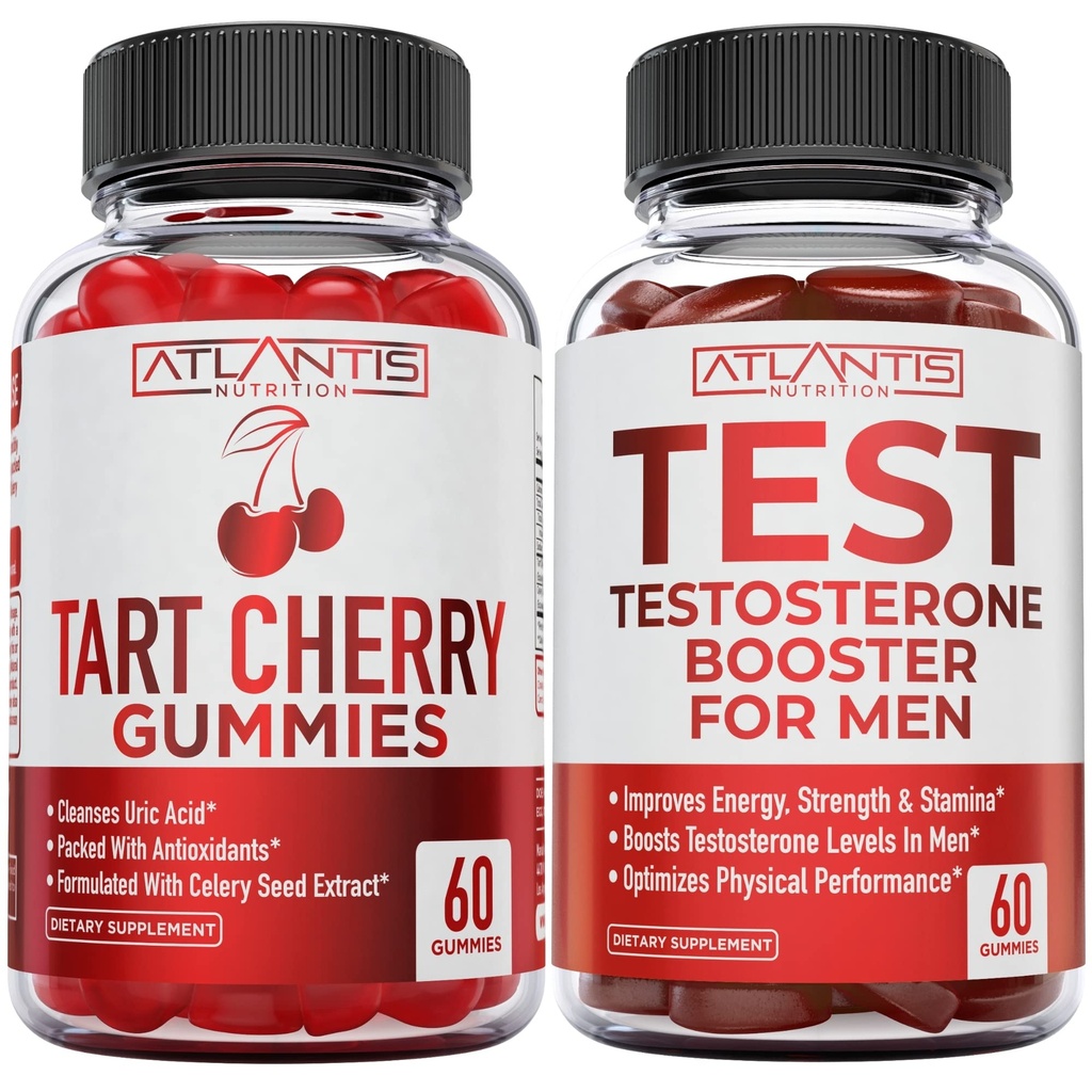 Atlantis Nutrición Tart Cherry 60 Gummies + Testosterona Booster 60 Gummies