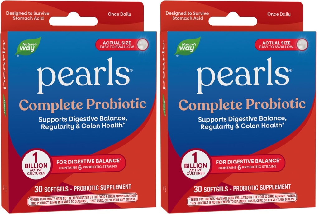 Camino de la Naturaleza Perlas Probióticas Completas,Apoyos Equilibrio Digestivo*,1 Billones Culturas en vivo,Suplemento para Hombres y Mujeres,No Se requiere Refrigeración,30 softgels,(Pack of 2)