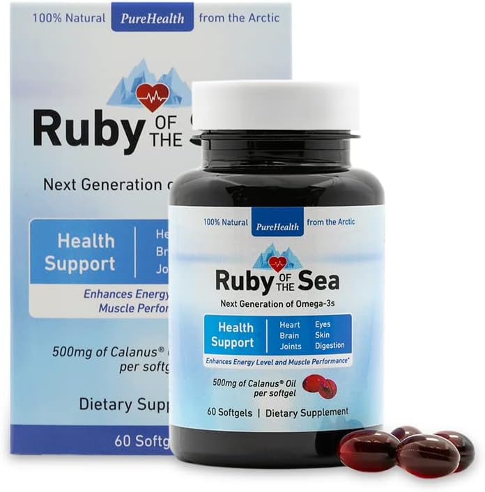 Suplemento de aceite marino - Aceite de Calanus Natural, Astaxanthin, Omega-3 y ácidos grasos - Suplementos nutricionales del corazón y el cerebro