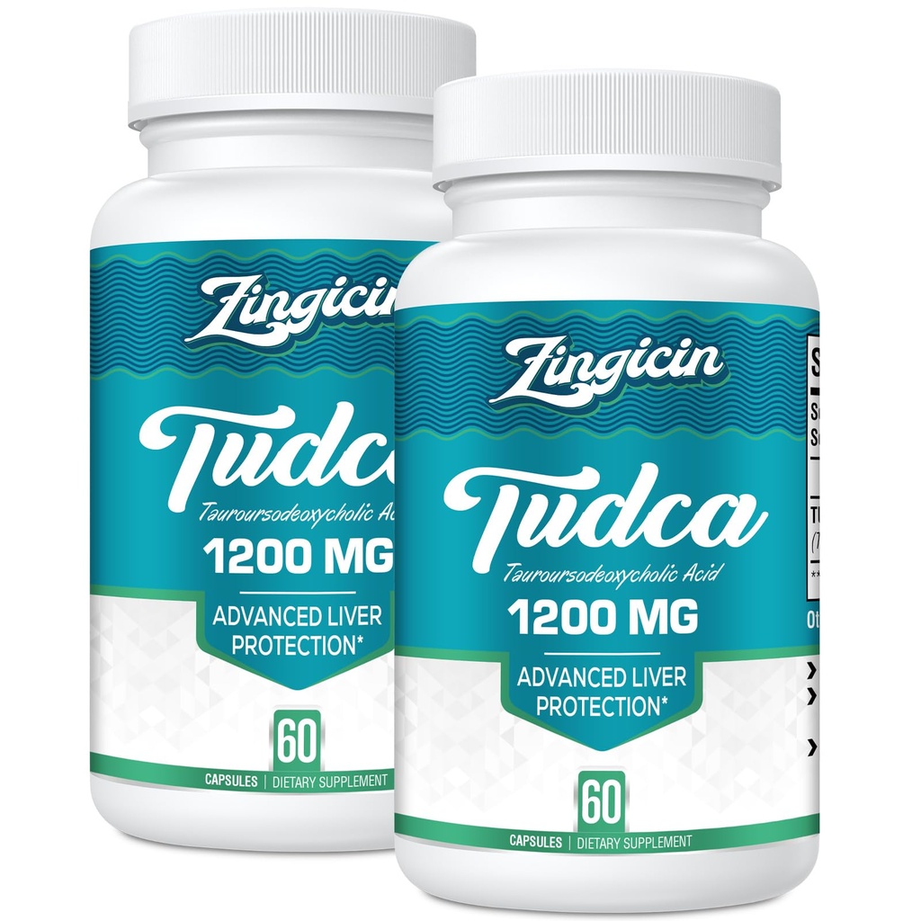 TUDCA Suplemento 1200mg - 120 cápsulas vegetales,Powerful TUDCA Bile Salts Suplementos para el hígado,Digestión